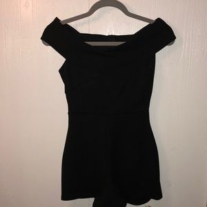 Misguided Off the Shoulder Black Romper